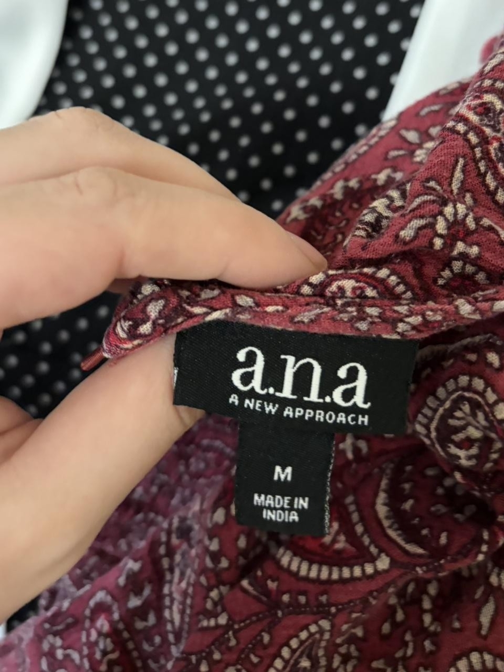a.n.a Burgundy Boho Paisley Ruffle-sleeve Midi Dress Size M - Picture 6 of 7